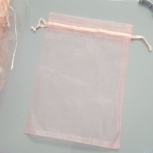 Pink mesh gift bags